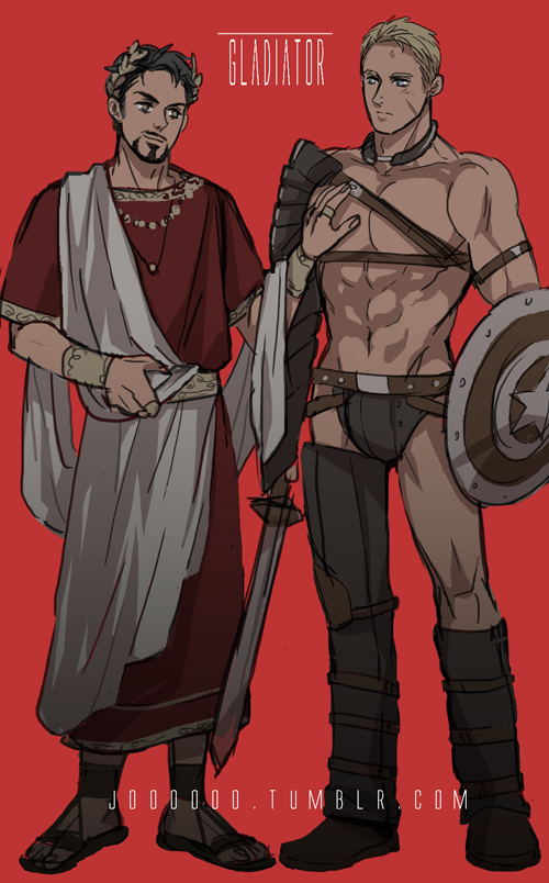 steve rogers and tony stark (marvel and 1 more) drawn by jo_(artist)