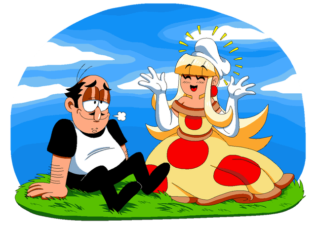 peppino spaghetti and pizza princess (original and 1 more) drawn by tinytoxicwaste101