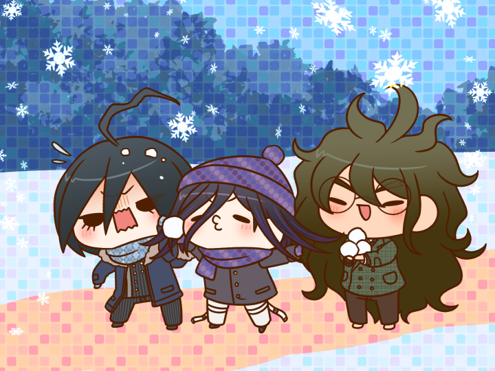 oma kokichi, saihara shuichi, and gokuhara gonta (danganronpa and 1 more) drawn by yumaru_(marumarumaru)