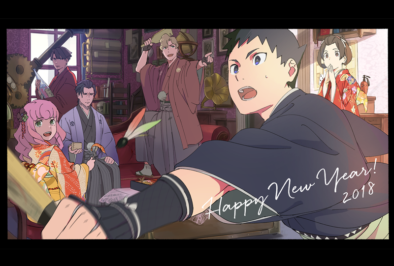 ryunosuke naruhodo, kazuma asogi, barok van zieks, herlock sholmes, susato mikotoba, and 1 more (ace attorney and 1 more) drawn by officinale_t