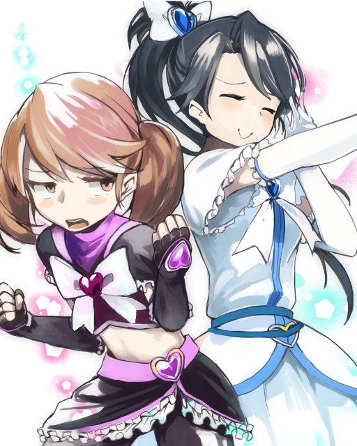 ryuujou, houshou, cure black, and cure white (kantai collection and 2 more) drawn by uni_(uni-strain)