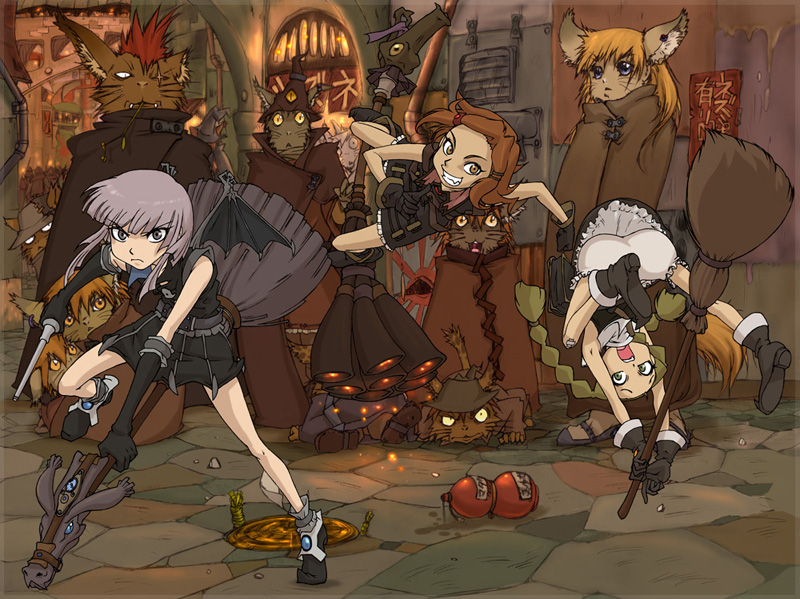sheila, arusu, and eva (mahou shoujo tai arusu) drawn by toyomaru