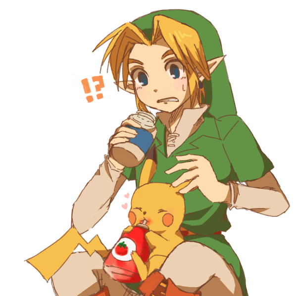 link and pikachu (pokemon and 2 more) drawn by asozan_(cocomil)