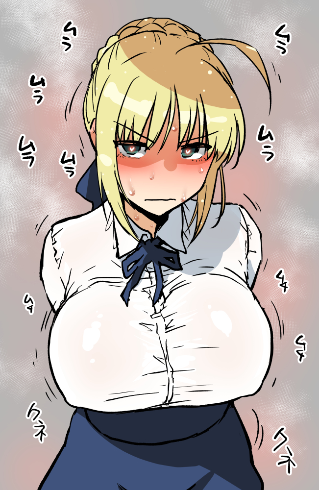 artoria pendragon and saber (fate and 1 more) drawn by henriiku_(ahemaru)