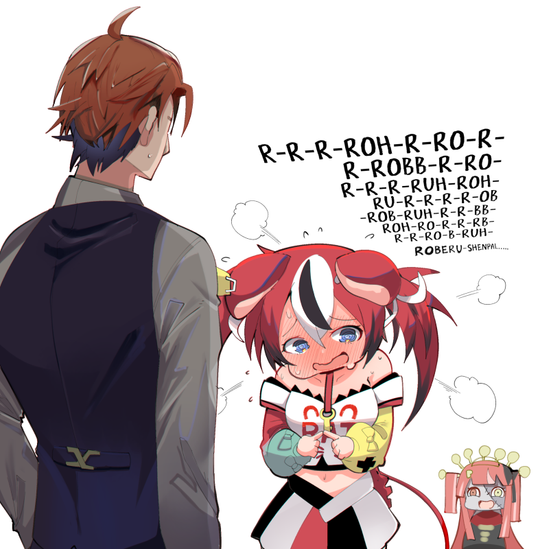 hakos baelz, kureiji ollie, and yukoku roberu (hololive and 3 more) drawn by kitanxjk