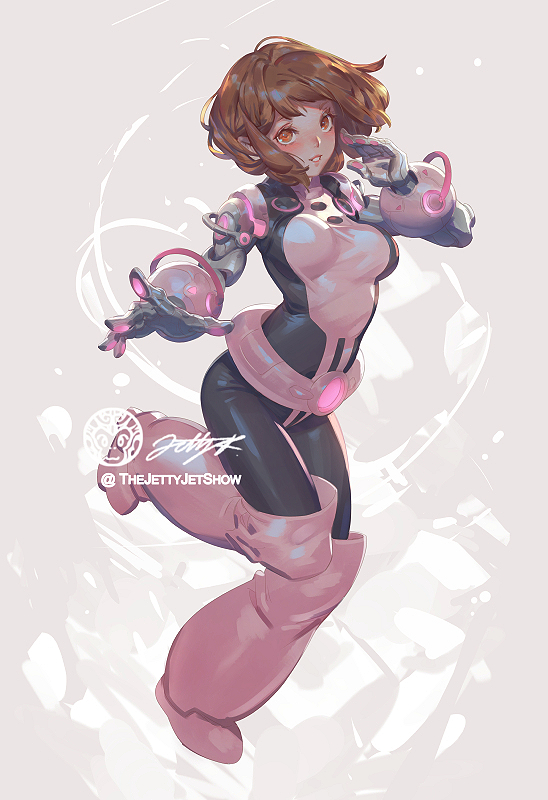uraraka ochaco (boku no hero academia) drawn by jet_kimchrea