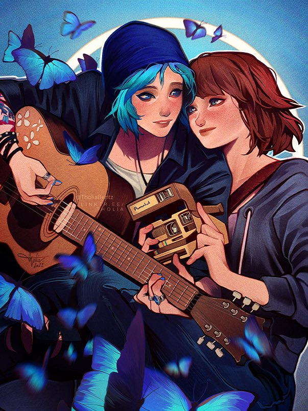 chloe price and max caulfield (life is strange and 1 more) drawn by tholia_bentz