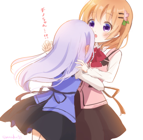 kafuu chino and hoto cocoa (gochuumon wa usagi desu ka?) drawn by mozukun43