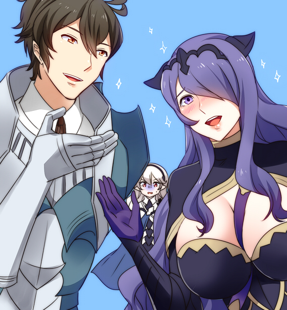 female corrin, camilla, and frederick (fire emblem and 3 more) drawn by ameno_(a_meno0)