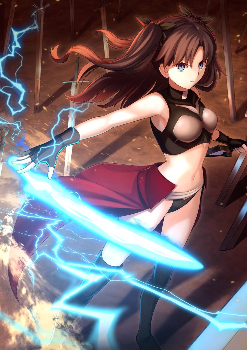 tohsaka rin and archer (fate and 1 more) drawn by hisato_nago