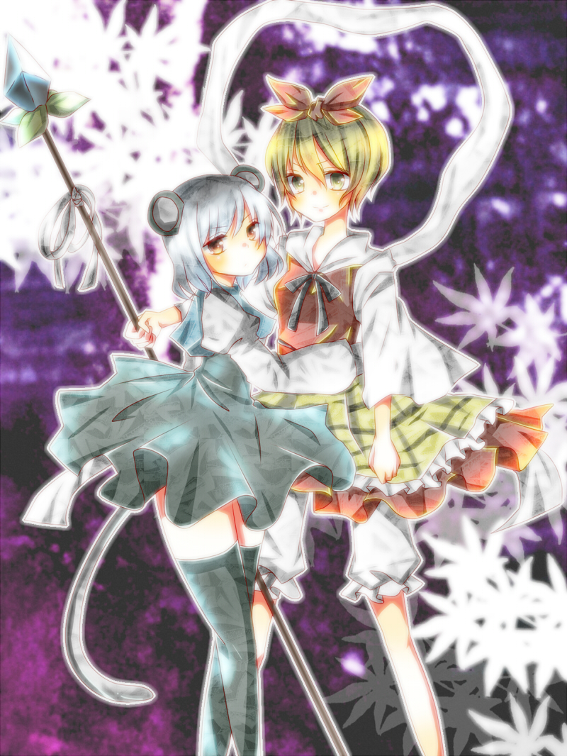 nazrin and toramaru shou (touhou) drawn by parimu