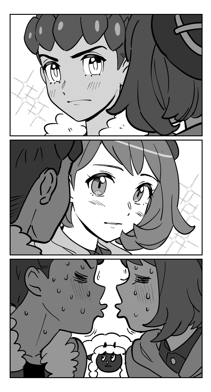 gloria, hop, and wooloo (pokemon and 1 more) drawn by dede_(qwea_00000)