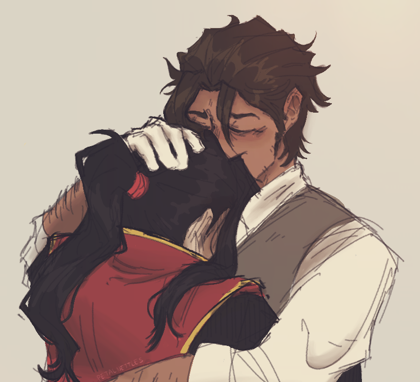 hikari ku and partitio yellowil (octopath traveler and 1 more) drawn by petalnettles