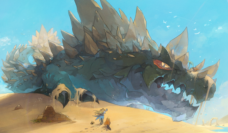 slime, platypunk, escalin, and stalagosaur (dragon quest) drawn by linne_(hld_doreko)