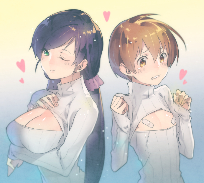 tojo nozomi and hoshizora rin (love live! and 1 more) drawn by misti