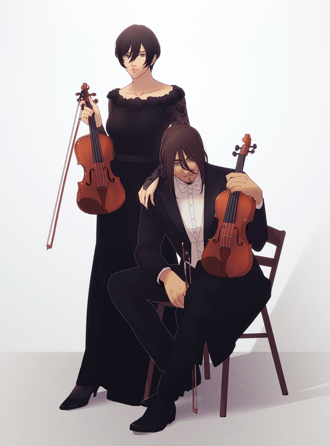 mikasa ackerman and eren yeager (shingeki no kyojin) drawn by hanpetos