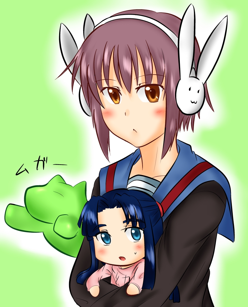 nagato yuki, asakura ryoko, achakura, and kimidori-san (suzumiya haruhi no yuuutsu and 1 more) drawn by yukirin_(nagatoyuki_ibukifuko)