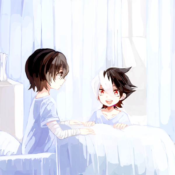 kaidou jin and haibara yuuya (danball senki) drawn by ioko