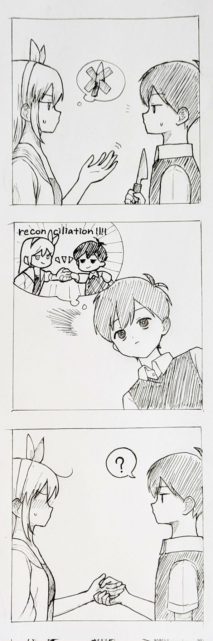 sunny and aubrey (omori) drawn by mimn_(kdjgxrt1xt69701)