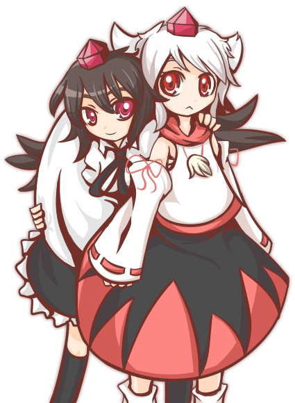 shameimaru aya and inubashiri momiji (touhou) drawn by sora-amaori