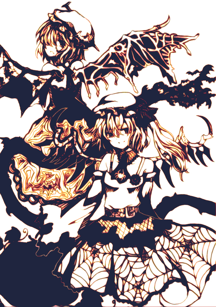 remilia scarlet and flandre scarlet (touhou) drawn by bisuke