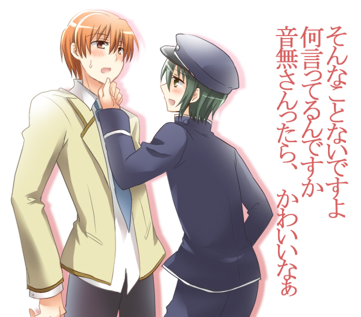 otonashi yuzuru and naoi ayato (angel beats!) drawn by uni_(rabbit_beat)