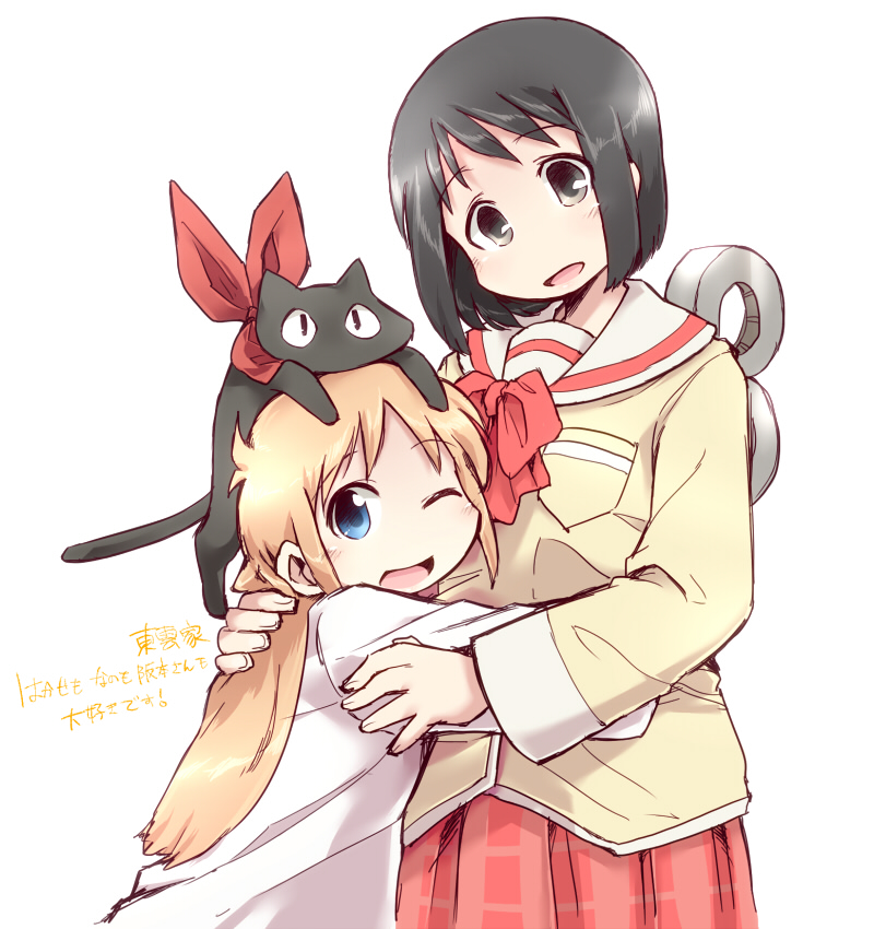 shinonome nano, professor shinonome, and sakamoto (nichijou) drawn by columns_ke
