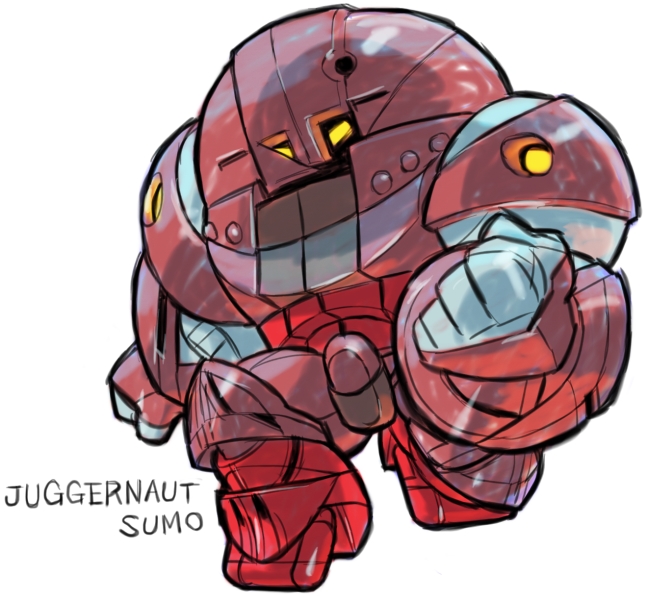 juggernaut and sumo (gundam and 4 more) drawn by aburaya_tonbi