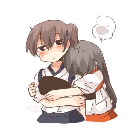 kaga and akagi (kantai collection) drawn by rebecca_(keinelove)