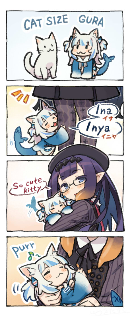gawr gura and ninomae ina'nis (hololive and 1 more) drawn by itsuki_tasuku