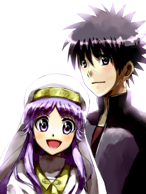 kamijou touma and index (toaru majutsu no index) drawn by ichi_(lucky-dog1)