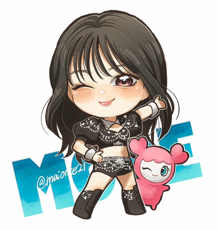 momo and movely (real life and 1 more) drawn by maionce21