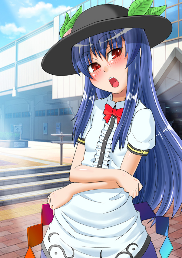 hinanawi tenshi (touhou) drawn by onna_kishi_no_shiro