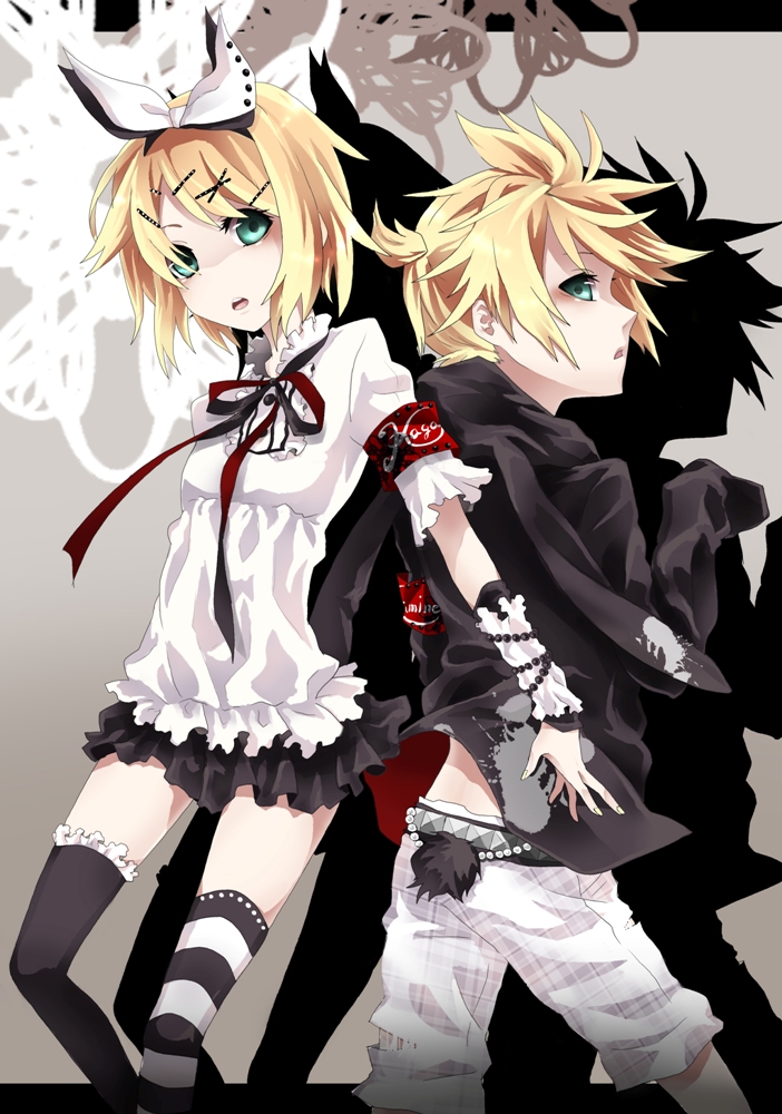 kagamine rin and kagamine len (vocaloid) drawn by kyo_zip