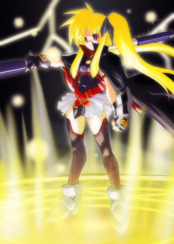 fate testarossa and bardiche (lyrical nanoha and 2 more) drawn by 45acp