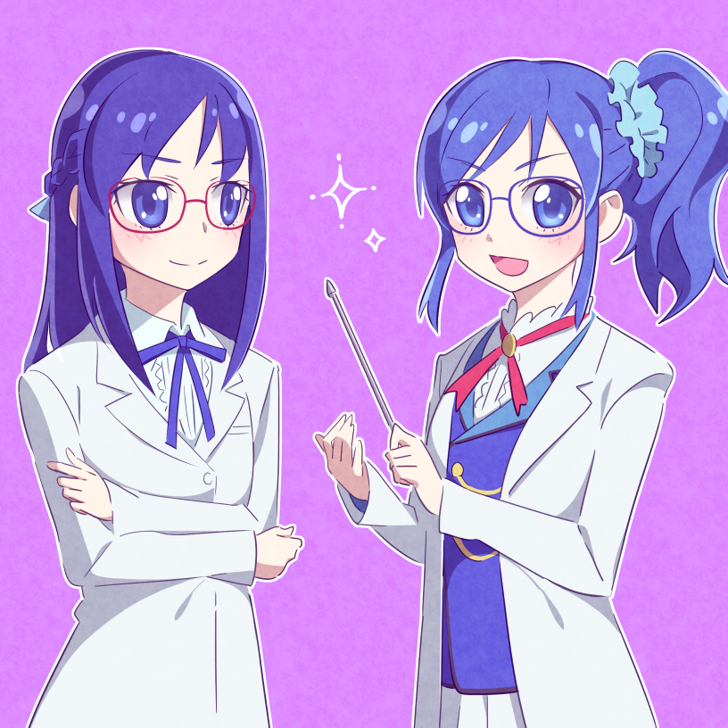 hishikawa rikka and kiriya aoi (precure and 2 more) drawn by kugata1