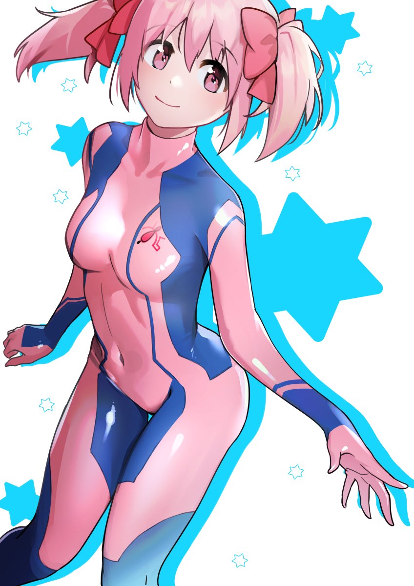 kaname madoka and samus aran (mahou shoujo madoka magica and 1 more) drawn by zakometti
