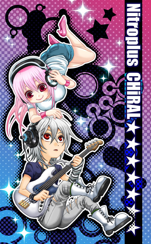 super sonico and naitou-kun (nitroplus and 1 more) drawn by m@koto
