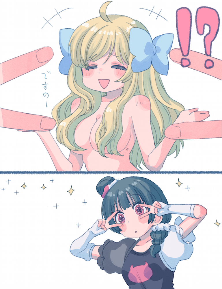 tsushima yoshiko and jashin-chan (love live! and 2 more) drawn by cream_(nipakupa)