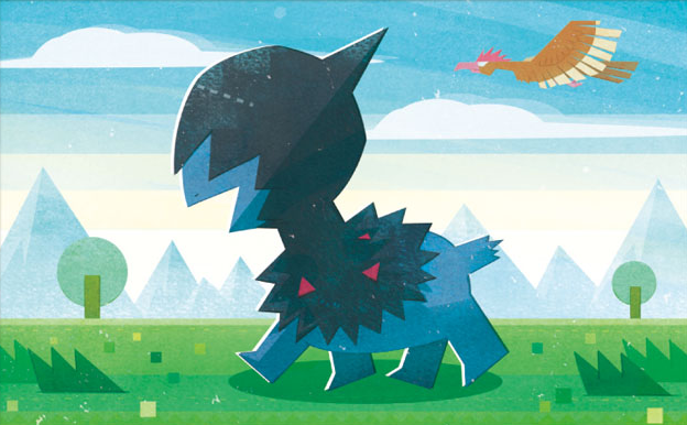 deino and fearow (pokemon and 1 more) drawn by miki_kudo