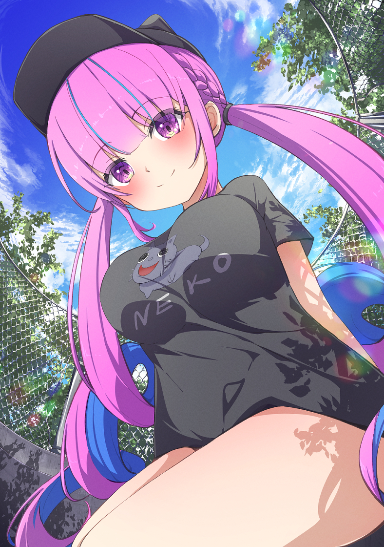 minato aqua and neko (hololive) drawn by fumi_(fumibeing)