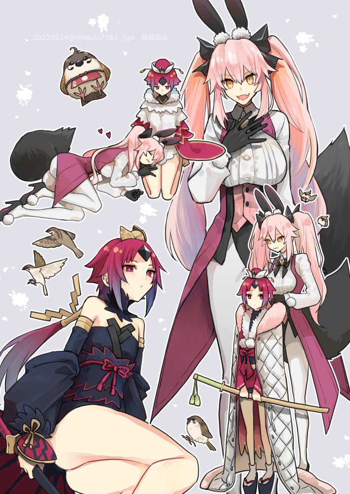 tamamo, beni-enma, koyanskaya, and beni-enma alter (fate and 1 more) drawn by miduki7101