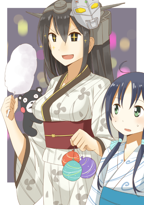 nagato, suzukaze, kumamon, and ultraseven (kantai collection and 2 more) drawn by shimouki_izui