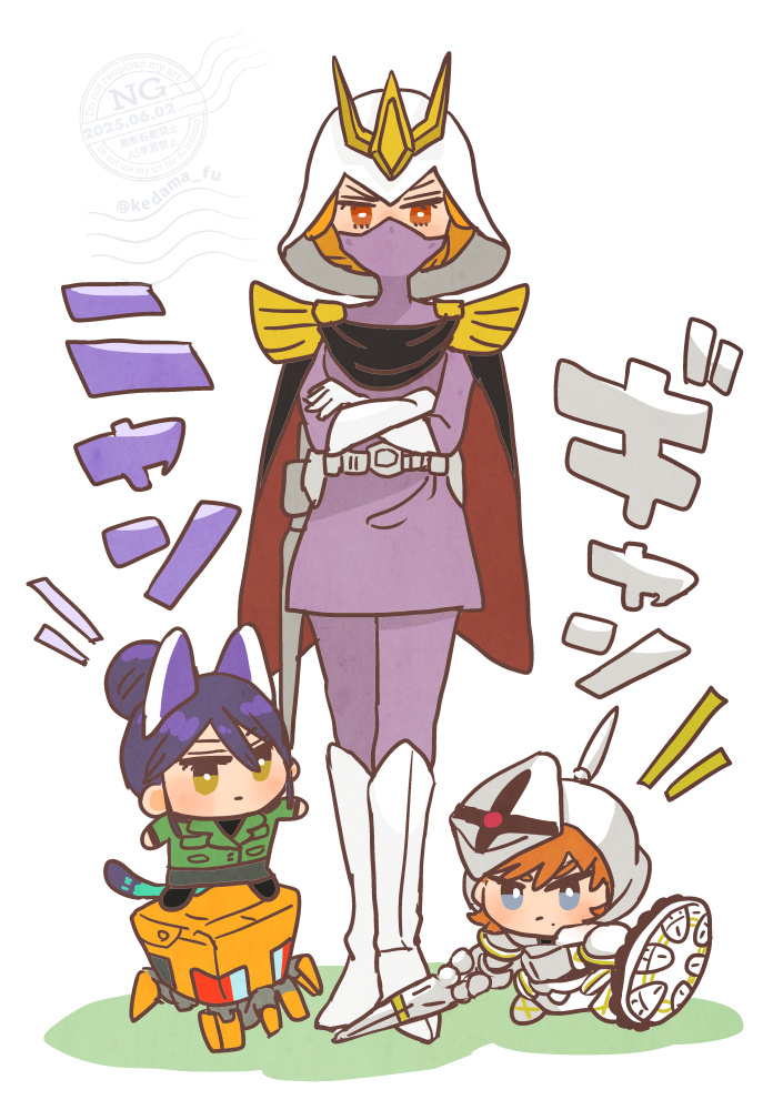 nyaan, conch, xavier olivette, kycilia zabi, and gyan (gundam and 1 more) drawn by kedama_fu