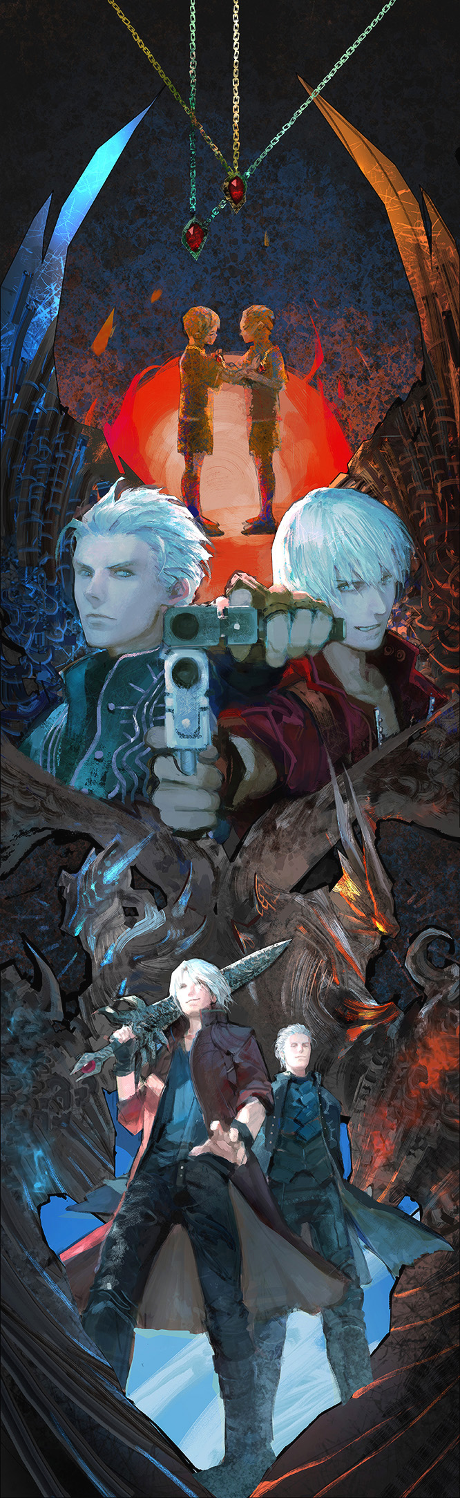 dante and vergil (devil may cry and 2 more) drawn by tin_nijigen