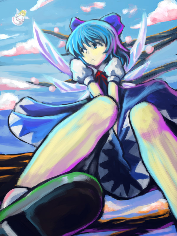 cirno and lily white (touhou) drawn by hyuuga_azuri
