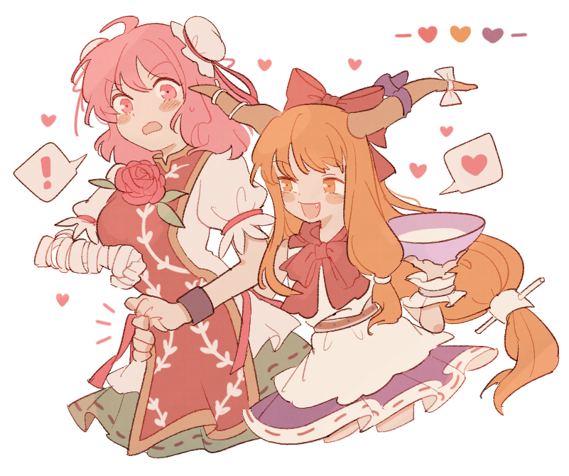 ibuki suika and ibaraki kasen (touhou) drawn by rbfnrbf_(mandarin)