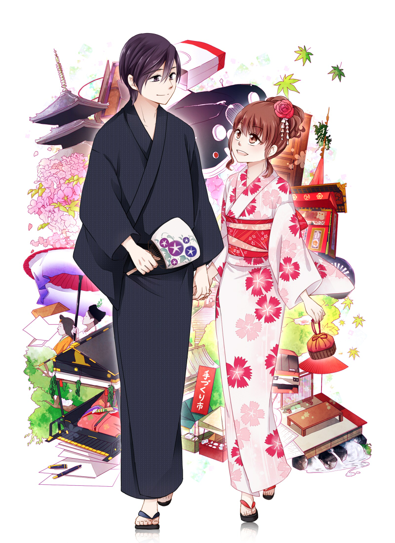 yagashira kiyotaka and mashiro aoi (kyoto teramachi sanjo no holmes) drawn by honita_ayako