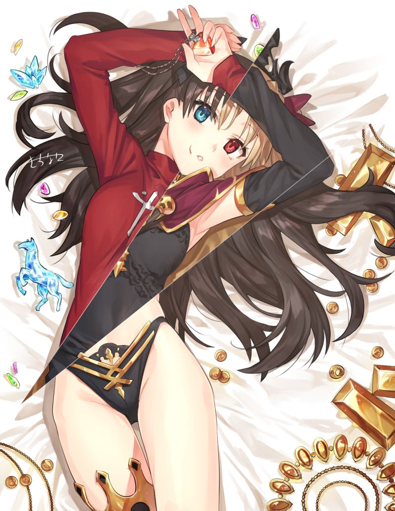 tohsaka rin, ereshkigal, and ishtar (fate and 2 more) drawn by sacanahen