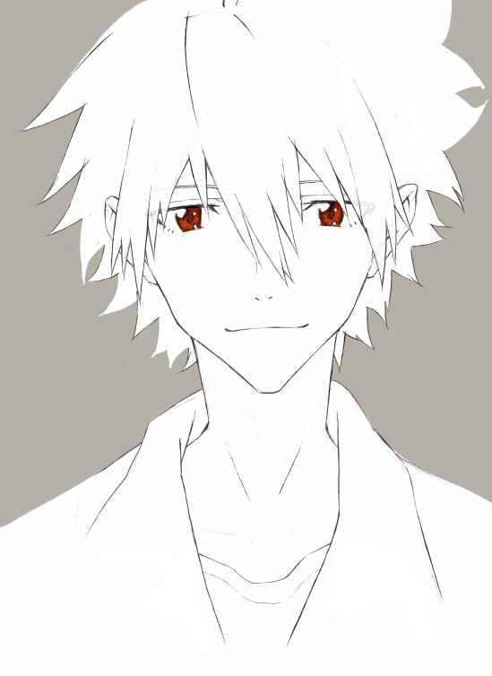 nagisa kaworu (neon genesis evangelion and 2 more) drawn by chocolate_sable